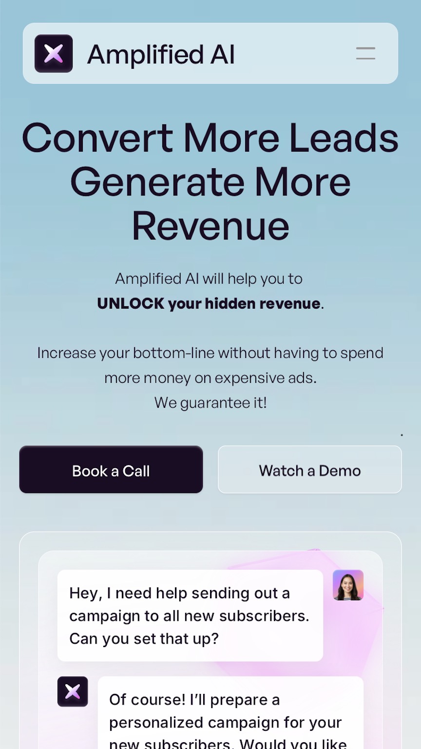 Amplified AI Website Screenshot