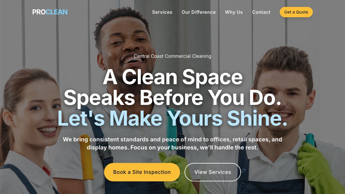 ProClean Website Screenshot